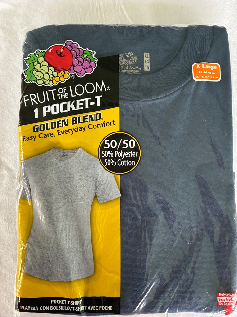 Fruit of the Loom Pocket Tee - Dark Blue (X-Large)